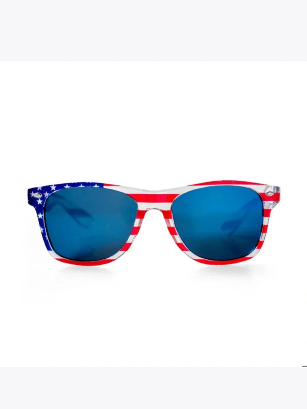 DM UNITED WE SWAG Stars Stripes Patriot Pride Flag Print Mirrored Sunglasses